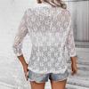Spring Women's Elegant Lace Cardigan Top with Three-Quarter Sleeves