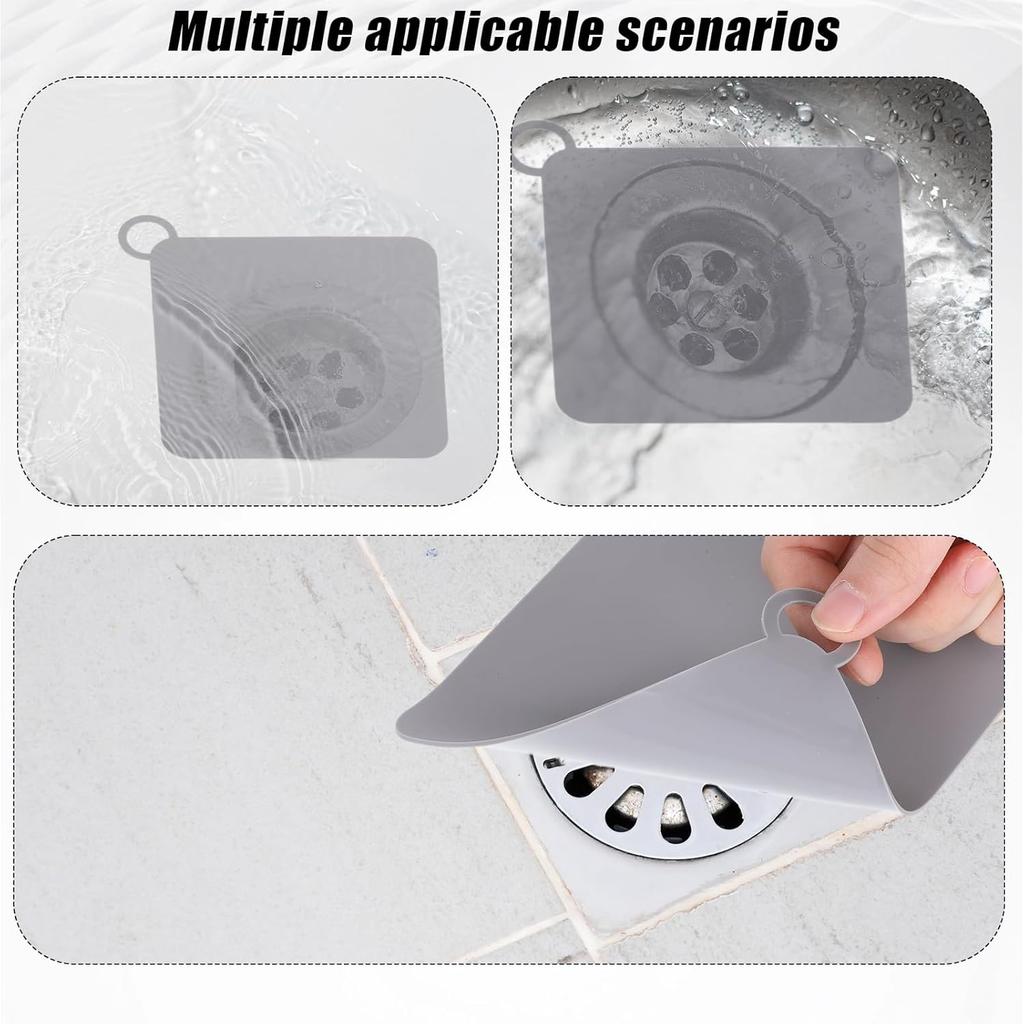 6 PCS Silicone Tub Stopper, Silicone Floor Drain Anti-Odor Mat Floor Drain Cover to Keep Bugs Out Sewer Anti-Odor Mat Deodorizing Drain-Pugs, Sewer