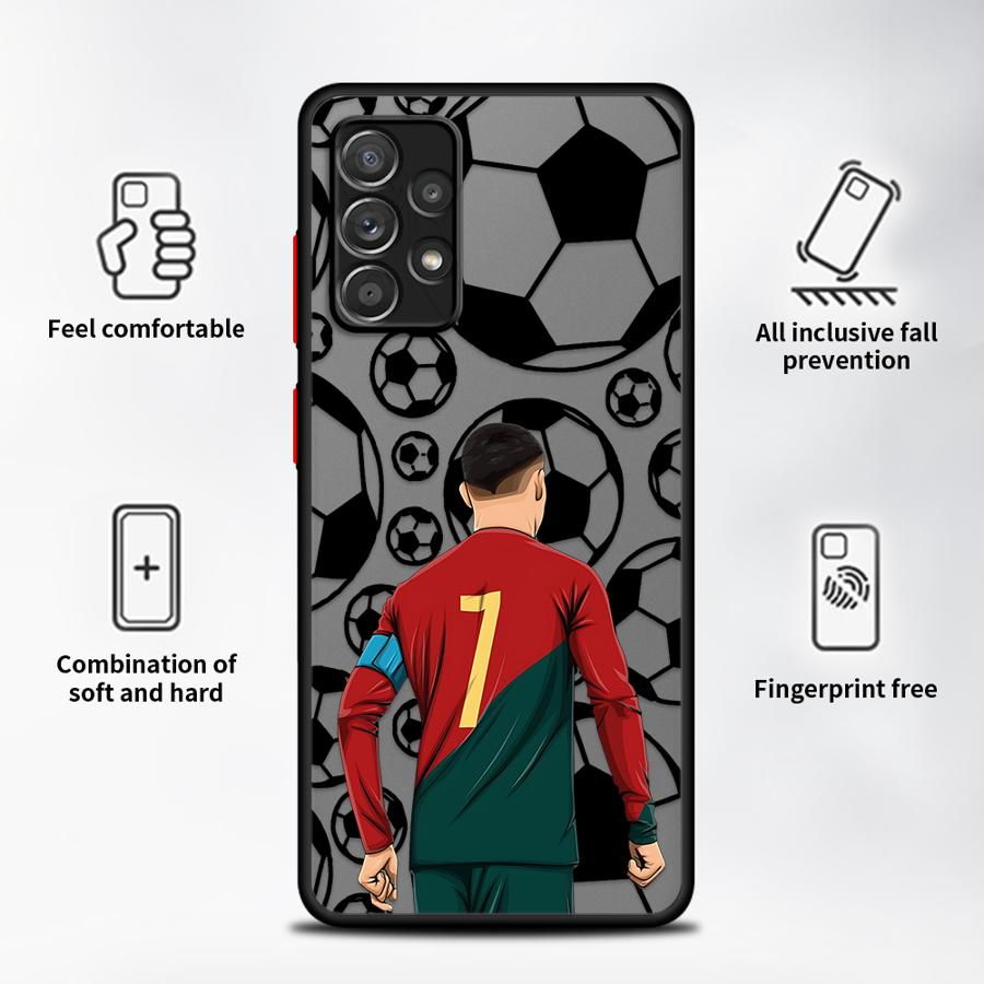 Case for Samsung Galaxy A34 A36 A54 A35 A14 A23 A53 A16 A15 A52S A72 A17 A52 A73 A33 A56 A55 Phone Cover Soccer Football Number