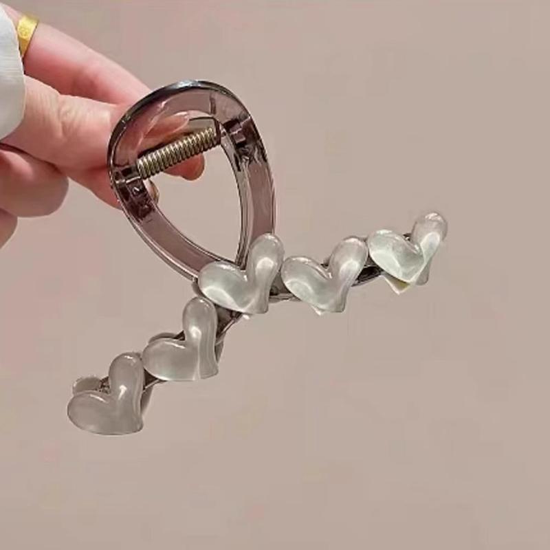 Elegant Jelly Hjerte Hårklype Akryl Sklisikker Sterk Hai Hårklemme For Kvinner Jenter Sommer Hodeplagg Tilbehør