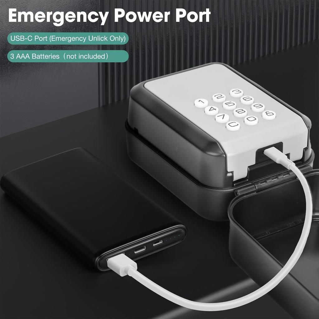 Smart Key Lock Box Electronic Bluetooth Lock Box with APP Control & PIN Code Types,Share eKey Wall Mounted Lock Box for Airbnb Realtor House Office