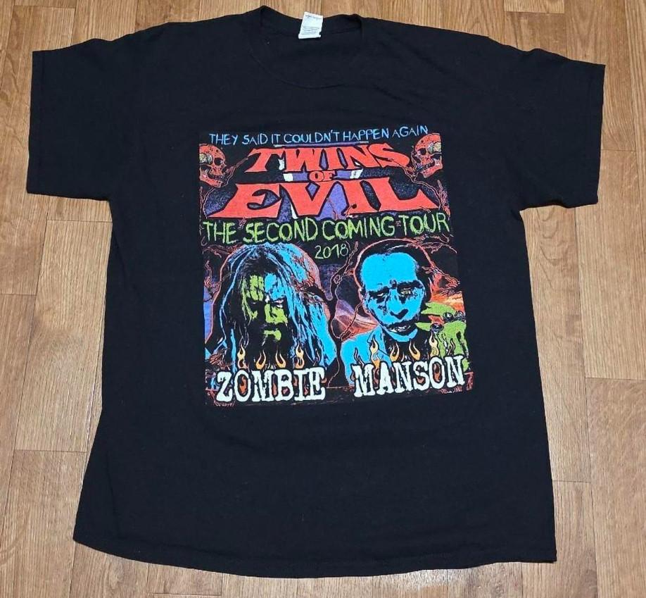 Близнецы Зла Роб Зомби x Мэрилин Мэнсон Панк-рок Футболка SiTshirt Унисекс Футболка XL