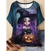 Fashion Women's Crew Neck Short Sleeve 3D Casual Color Printing Casual Short Sleeve Crew Neck T-Shirt