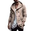 Men's New Winter Style Fashion  Hat And Wool Overcoat Comfortable Warm Coat
