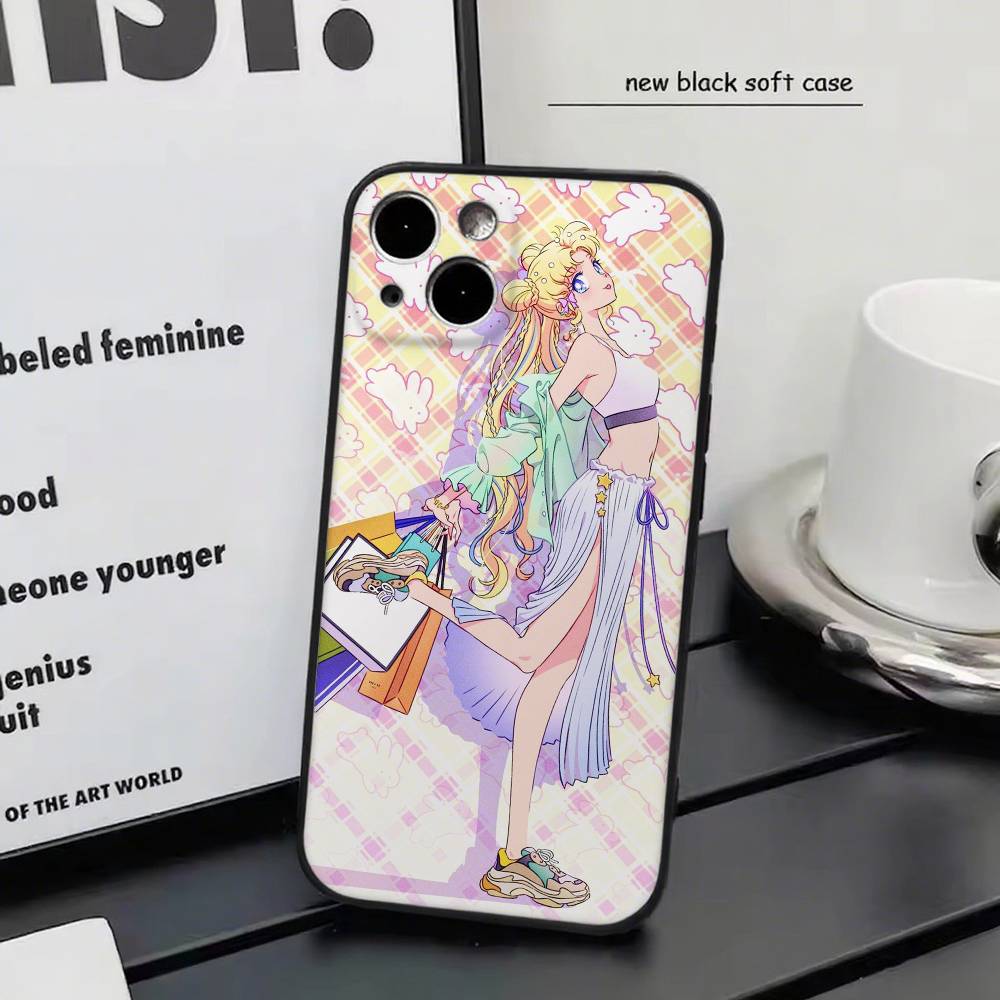 T-Tsukino U-Usagi Brave Cartoon Girl Sailor M-Moon Phone Case Silicone Soft For IPhone 17 Air 16 15 14 13 12 11 Plus Pro Max Plu