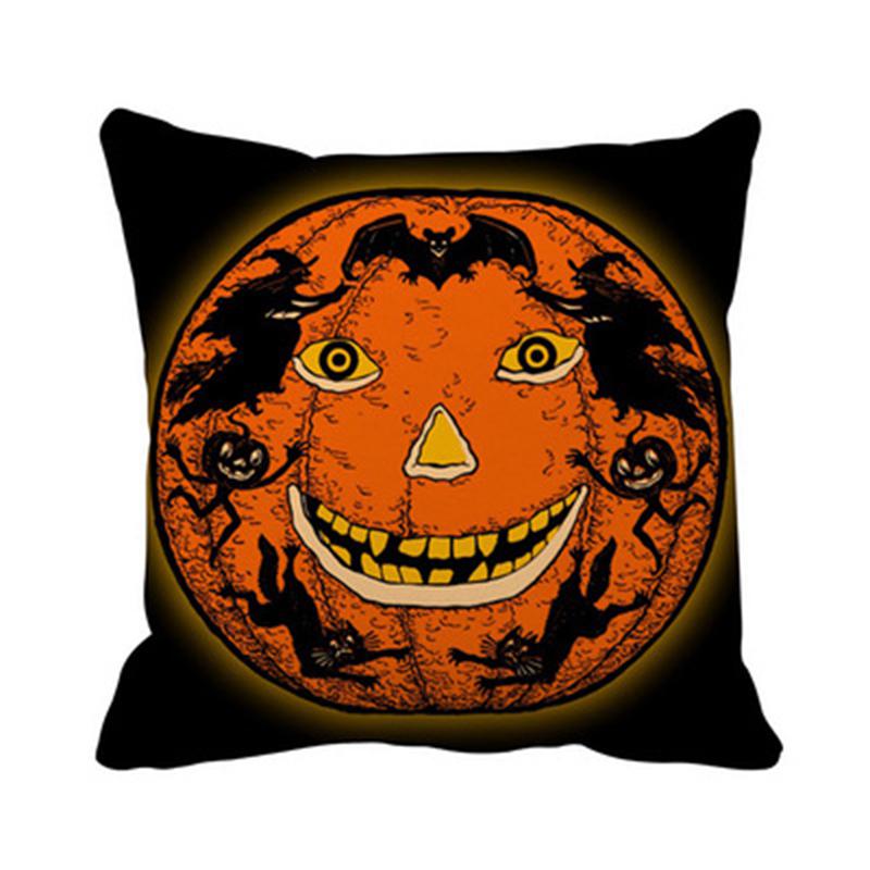 Halloween Theme Wizard Print Pattern Cushion Cover Home Living Room Sofa Decoration Square Polyester Pillow Pillow Cover