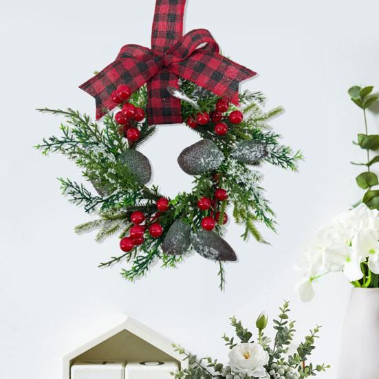 Christmas Cabinet Wreath Pine Needles Berries Pine Cones Decor Kitchen Shelves Indoor Outdoor Garland