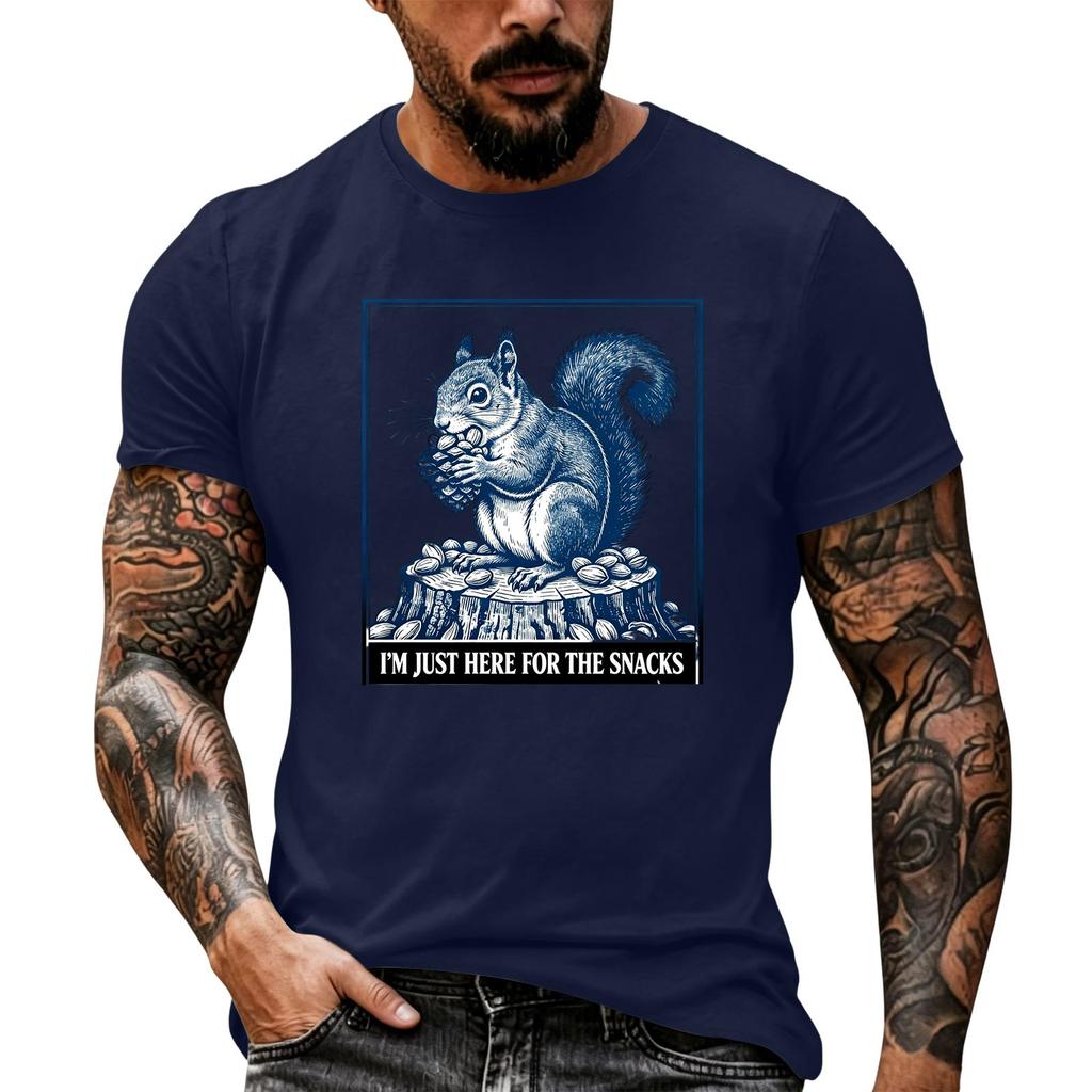 Men's Funny Animal Saying Graphic T-Shirt Retro Print Loose Fit Summer Casual Top