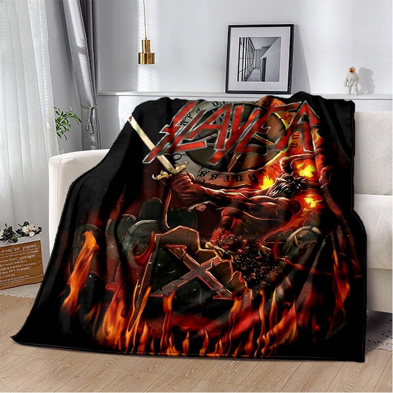 2025 New Style Slayer Heavy Metal Band Sign Blanket,Soft Throw Blanket for Home Bedroom Bed Sofa Travel Cover Kid Gift
