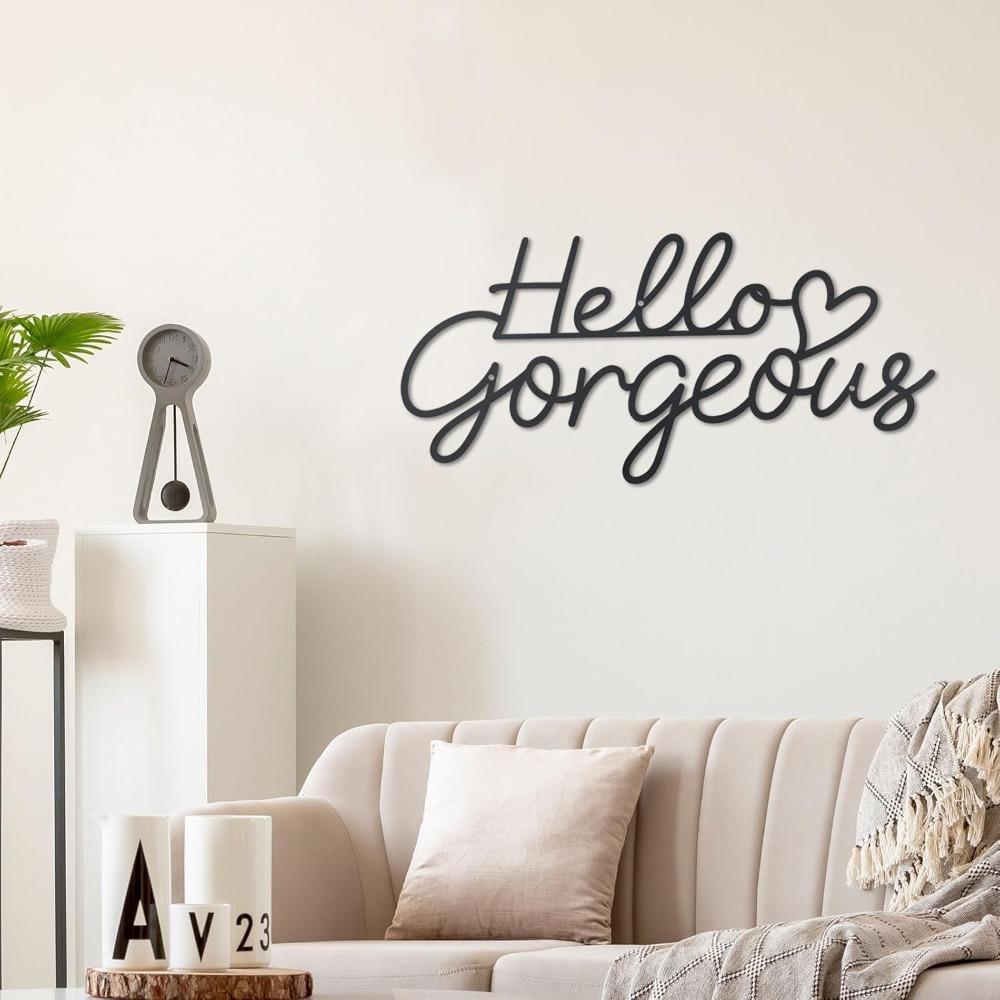 Farmhouse Metal Wall Decor, Rustic Iron Wall Art Sign for Living Room Bedroom Home