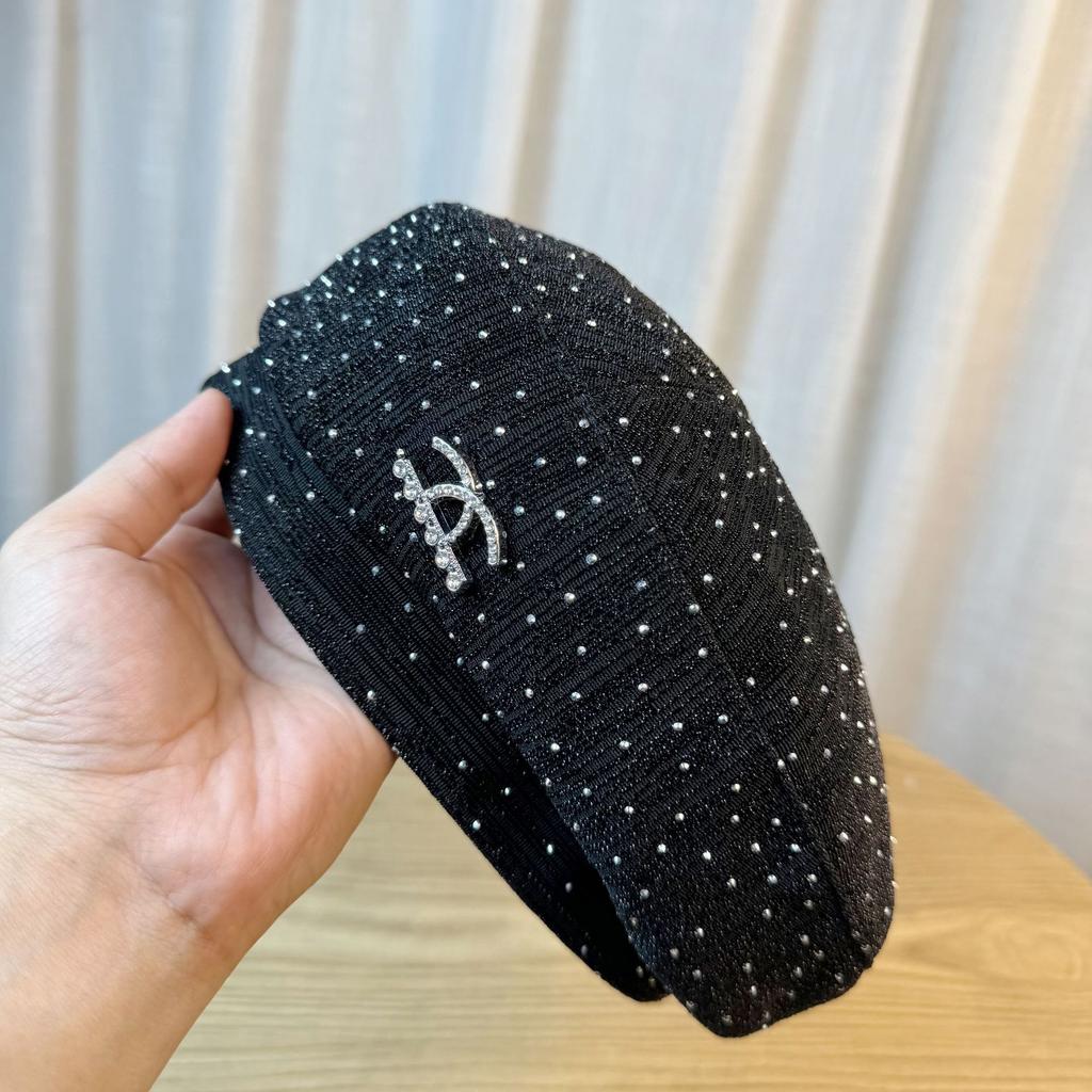 Shiny and Bright Niche Style Beret Hat for Women Korean Version Versatile Ins Fashion Casual High End Sequined Temperament Painter Hat