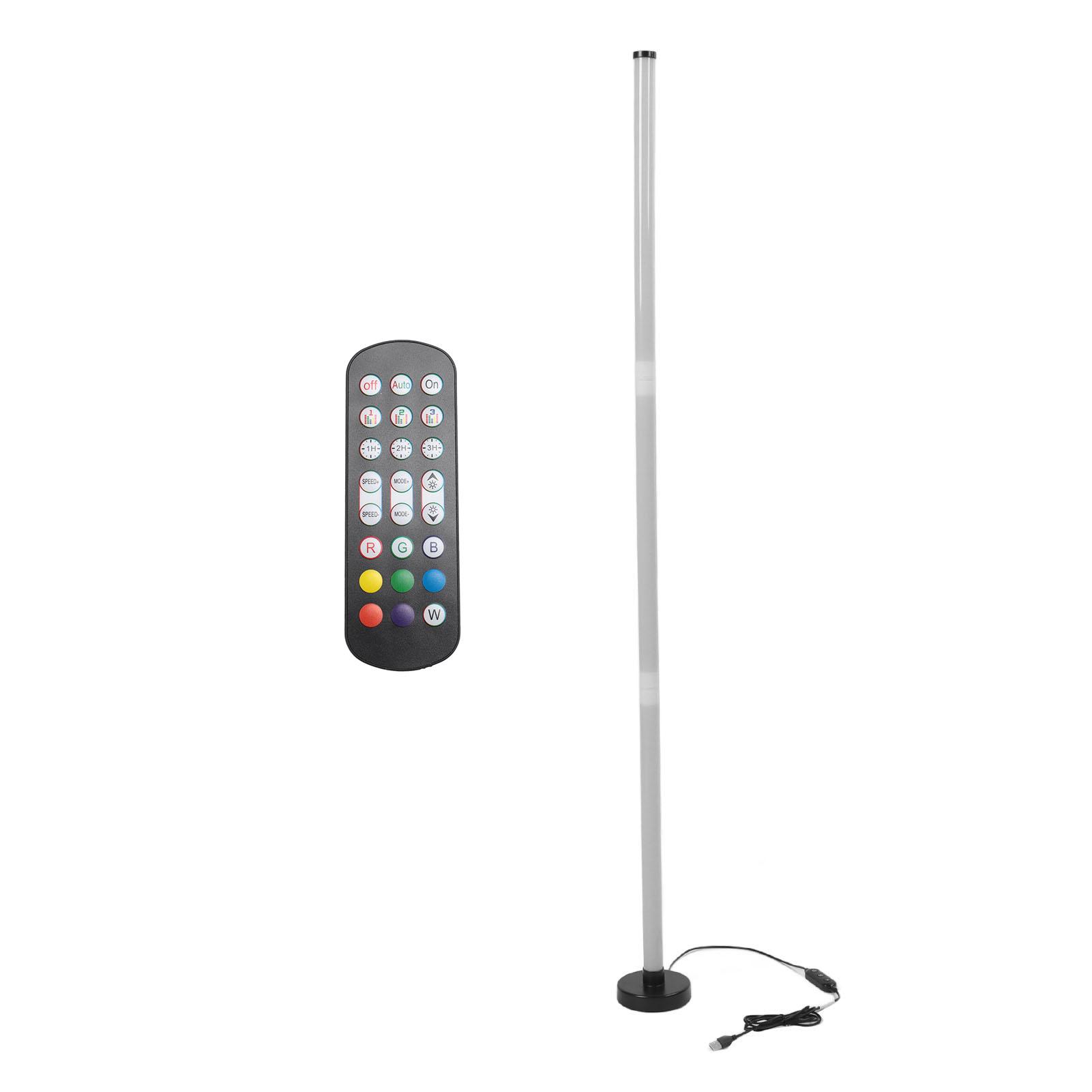 

RGB Напольный светильник с изменяемым цветом, Светодиодный угловой торшер, Синхронизация с музыкой, 1000 режимов диммирования, Напольный светильник с пультом дистанционного управления для