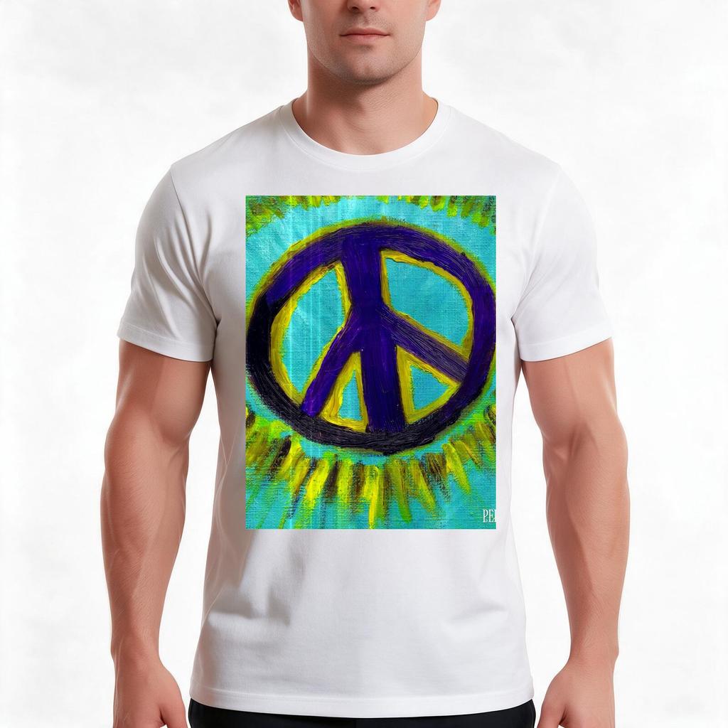 Peace Tshirt Summer Casual Cotton Tee Oversized Streetwear Tops Vintage Graphic Print Loose Fit Short Sleeve 100 Cotton