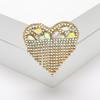 SKEDS New Arrival Women Luxury Full Crystal Tassel Heart Brooches Pins Shiny Boutique Suit Badges Buckles For Lady Free Shipping
