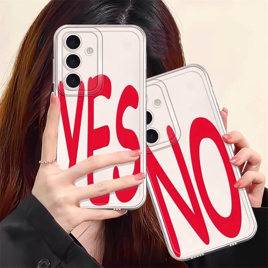 Personality Yes No Phone Cover Case for Samsung Galaxy A57 A25 A51 A34 A35 A52 A26 A24 A36 A37 A52 A17 A54 A15 A14 A16 A55 A56