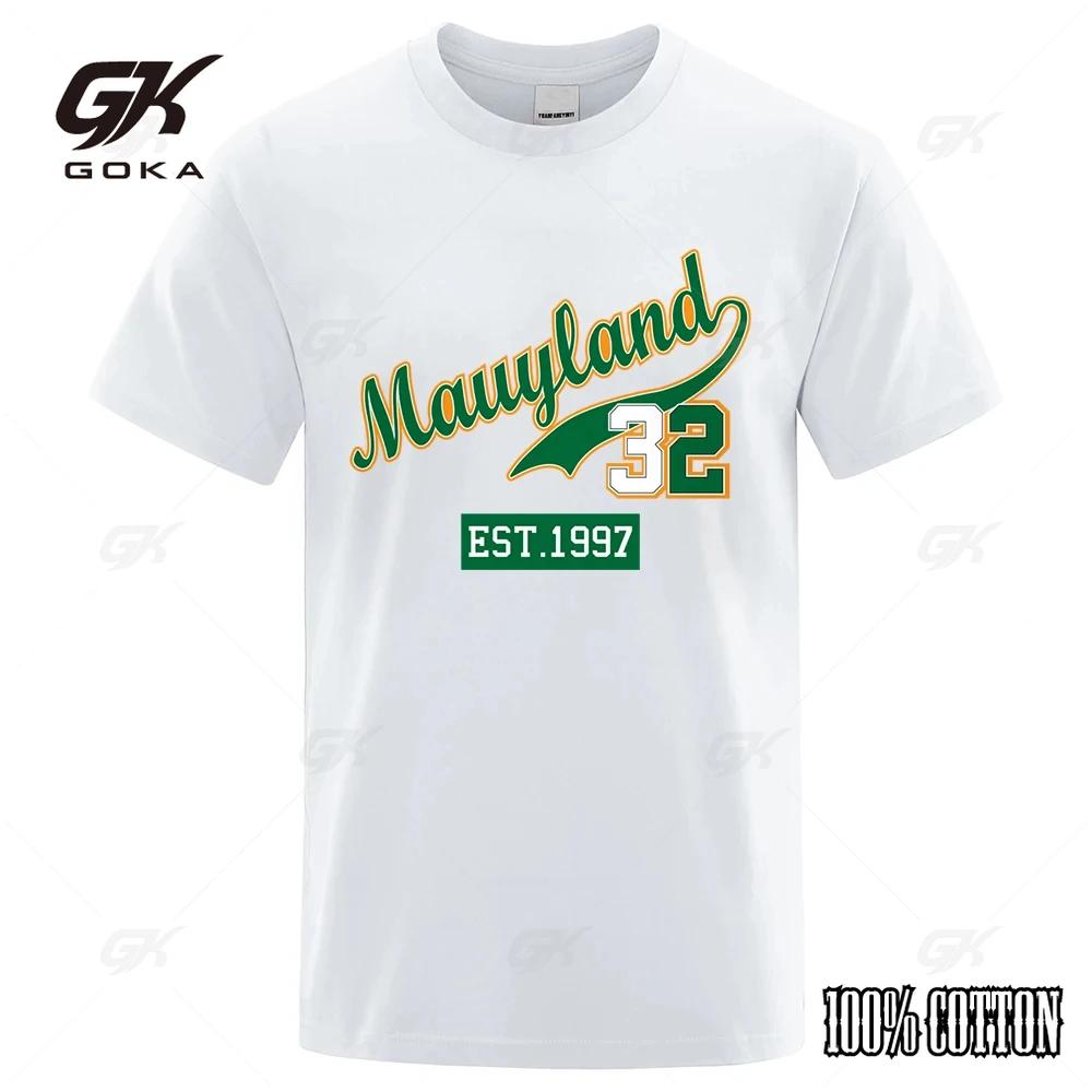 Marllyland 32 Est1997 Streetwear Letter Graphics Tops Man Casual Oversize T Shirt Cotton Summer Crewneck Loose T Shirts