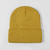 [] Acrylic fiber enlarged warm knitted hat big head circumference solid color flanging cold hat thickened warm