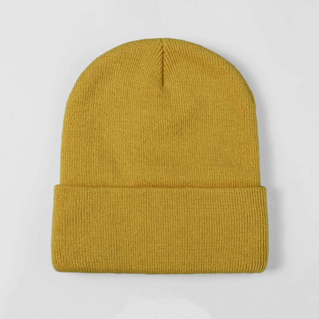 [] Acrylic fiber enlarged warm knitted hat big head circumference solid color flanging cold hat thickened warm