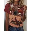 Cartoon animals funny women's T-shirt cartoon characters cute 3d printing T-shirt casual short-sleeved top