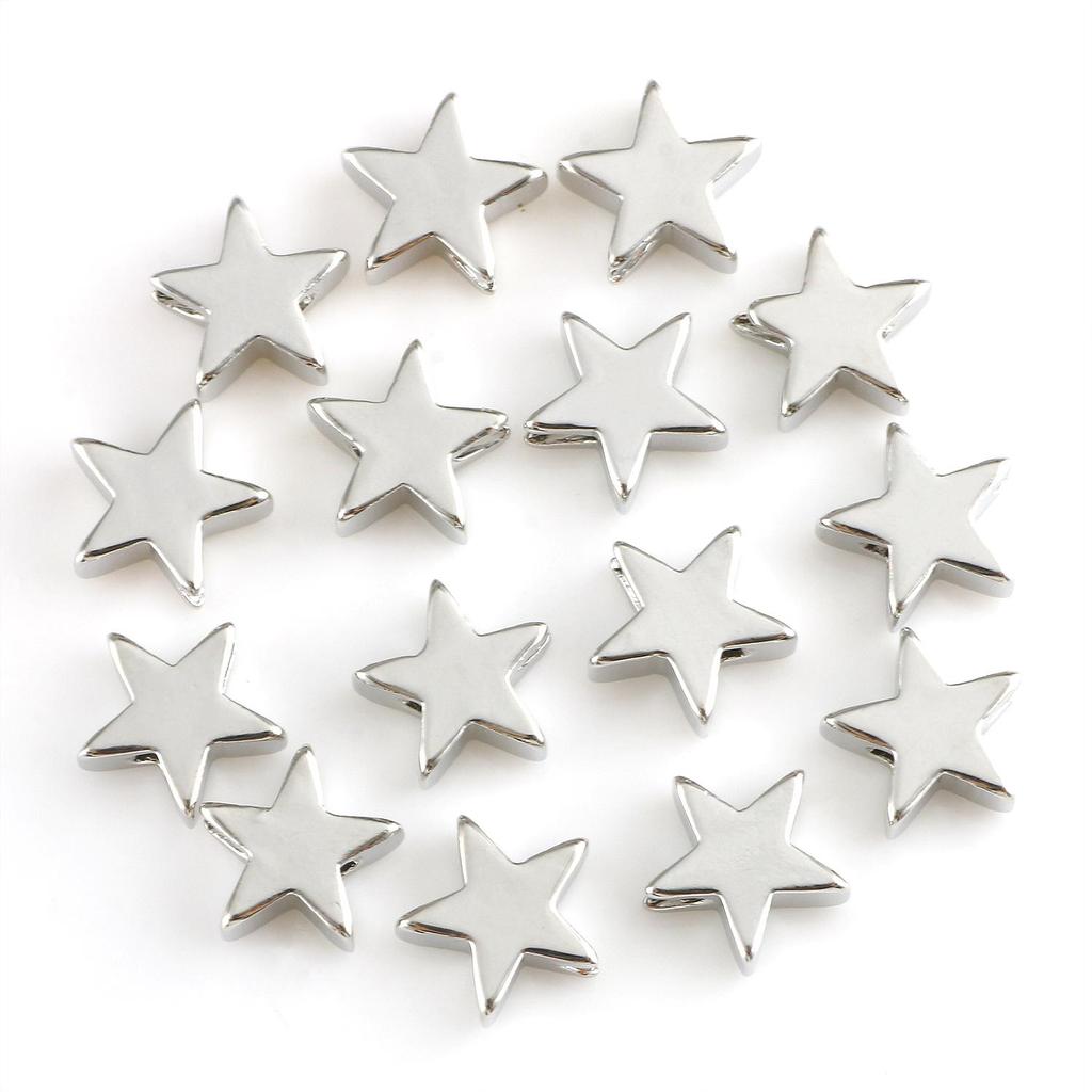 10pcs Copper Beads Charms Cross Heart Star Moon Beads Plated Crafts Color Retention Beads for Jewelry Making Diy Bracelet Necklace