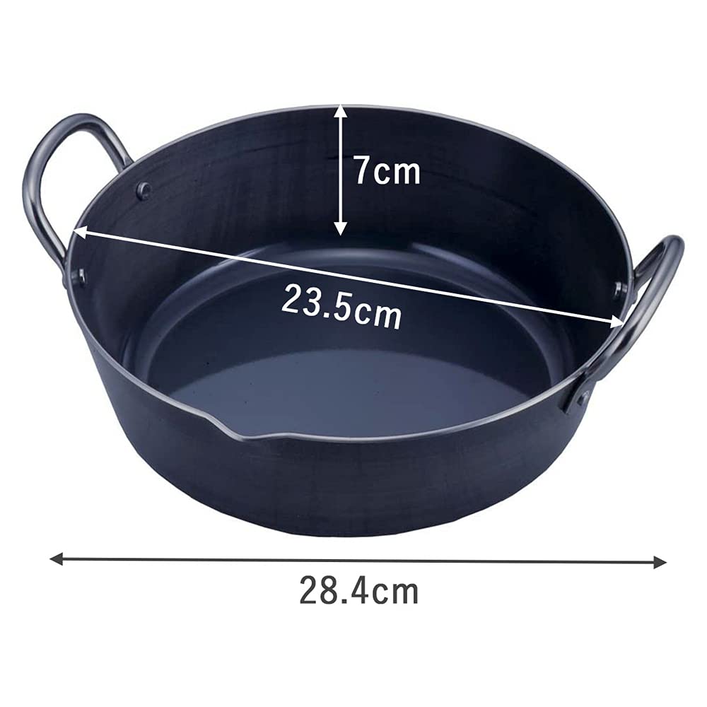 Shimomura Planning Tempura hrnec, smažený hrnec, 24 cm [Made in Japan] Kompatibilní s plynovými hořáky a IH, křupavé smažení, udržuje teplotu oleje, dee