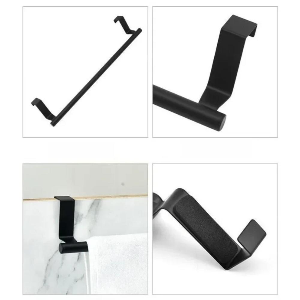 New Stainless Steel Bar Bathroom Kitchen Hanging Holder Home Storage Kitchen Tools Towel Rack Over Door Cabinet Shelf Rack