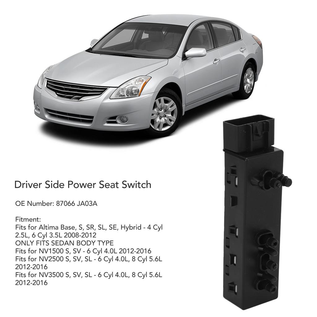 87066 JA03A Vorne Links Elektrischer Sitzschalter 87066 JA03A Fahrersitz Steuerung Versteller Schalter für Altima Base NV1500 NV2500 NV3500