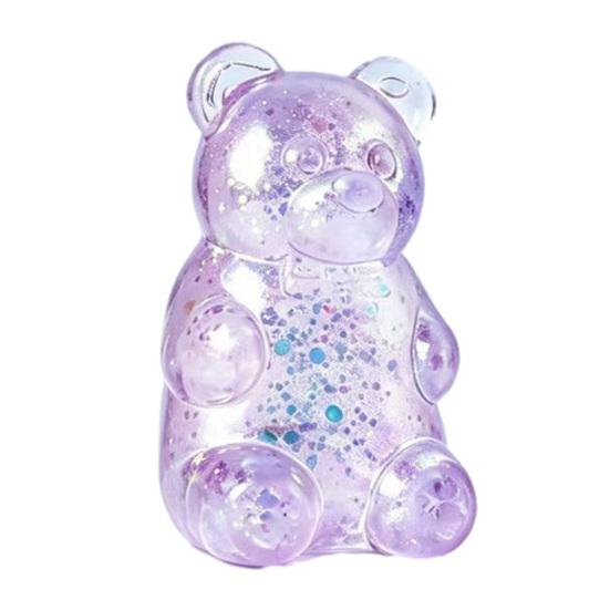 Mini Clear Bear Squeeze Toy Stress Relief Sitting Bear Sensory Toy Soft Stretchy