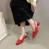Baotou high-heeled sandals women's spring new thick heels are not tired of feet, simple and fashionable back empty suede with skirt sandals