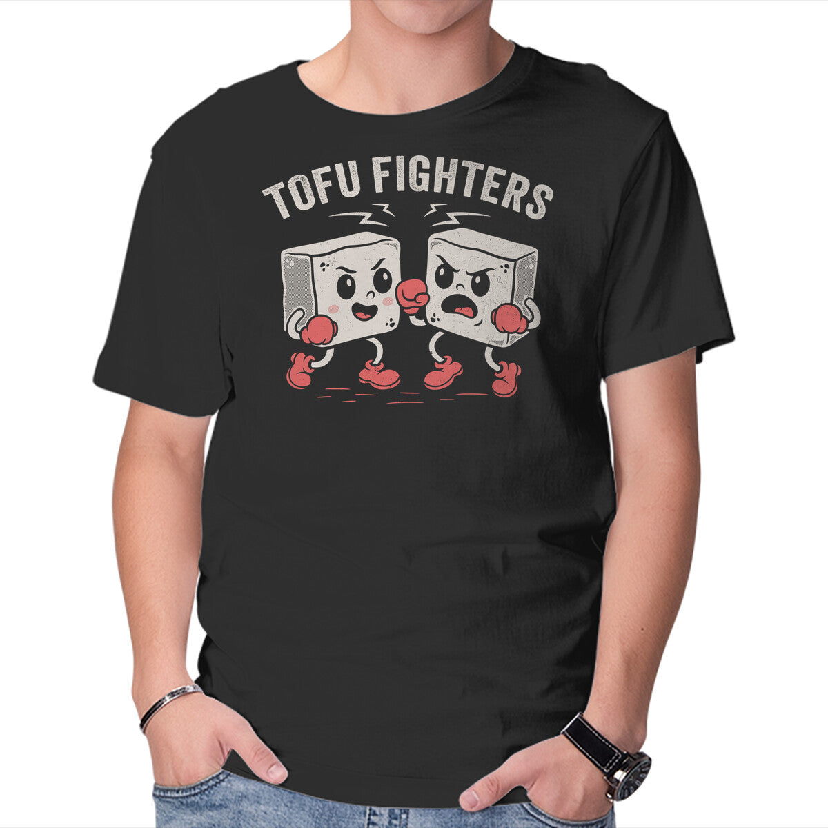 Unisex Crew Neck T-Shirt Tofu Fighters Graphic Short Sleeve Casual Tee XXXXL