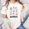 Halloween Retro Ghosts Reading Books Teacher T Shirt Spooky Season Trendy Book Lover Bookish Bookworm