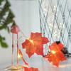 20FT 40LEDs Halloween Fairy String Lights Pumpkin Maple Leaf Shaped Decorative Hanging Lights Warm White Waterproof Battery Operated Lighting