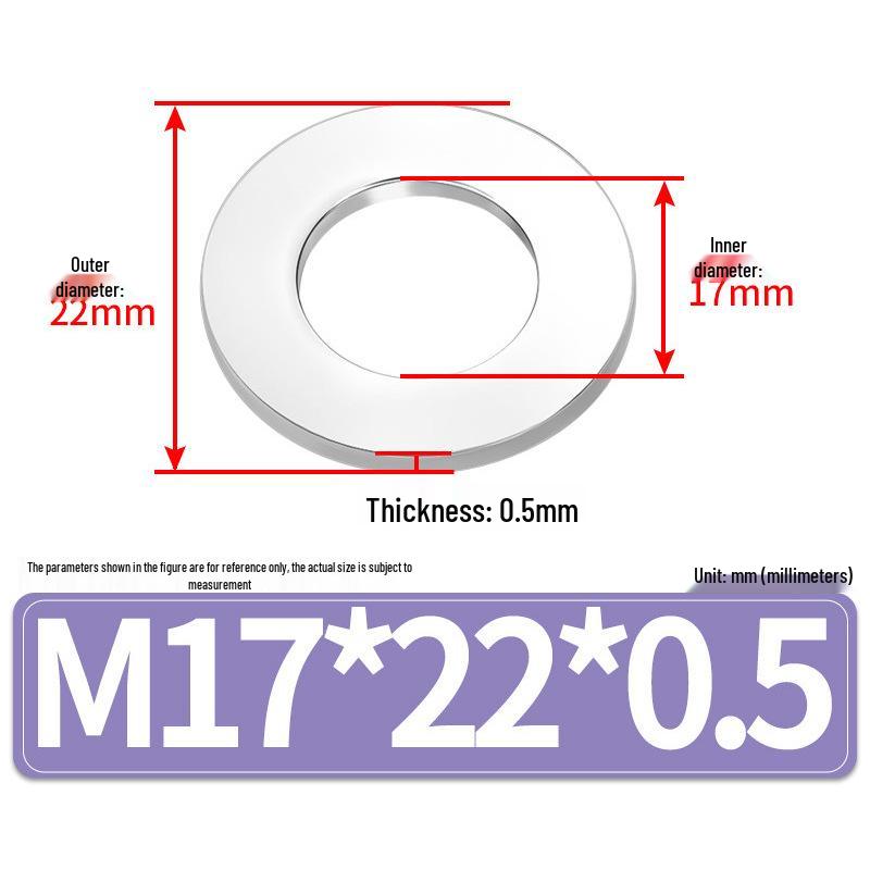 Jin Juntai Thick & Thin Stainless Steel Flat Washer, Round M10-M36