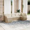 VidaXL Garden Lounge Set with Cushions 7 Pcs, Patio Sofas, Patio Furniture Set, Outdoor Furniture, Beige 3221787