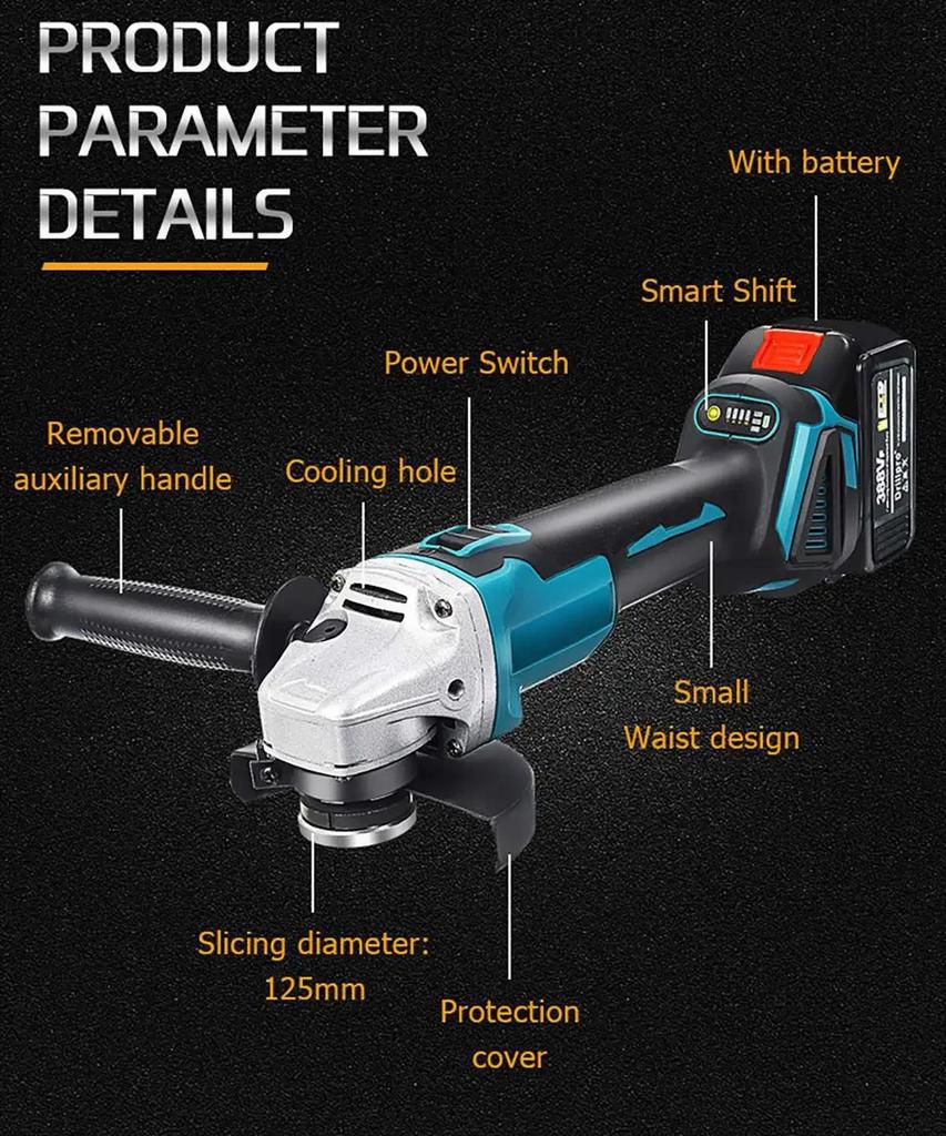 For 18v Makita power Grinder Tool Wireless Power Tools Electric Grinder Angle Grinder Brushless Sander Angle No Battery