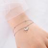 Charm Animal Dragonfly Pendant Double Layer Bracelet for Woman Wedding Stainless Steel Bracelets Engagement Fashion Jewelry