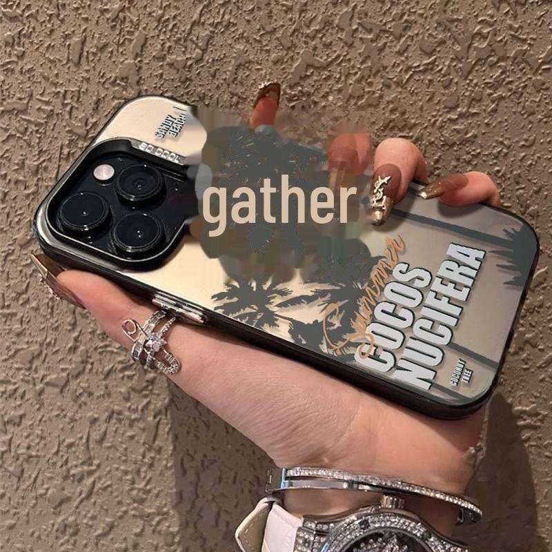 Coconut Tree Laser Case for iPhone 15 Pro, 14/13, 12, 11, Xs Max, Xr, Hard ProMax, Tide Edition.