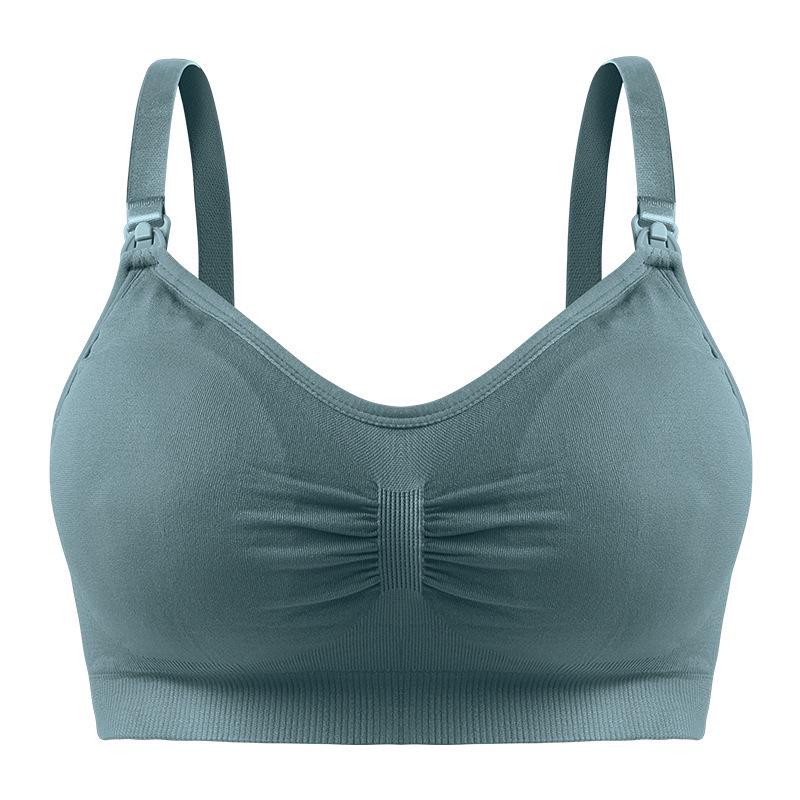 Plus Size Front-Opening Seamless Nursing Bra with Removable Breathable Pads