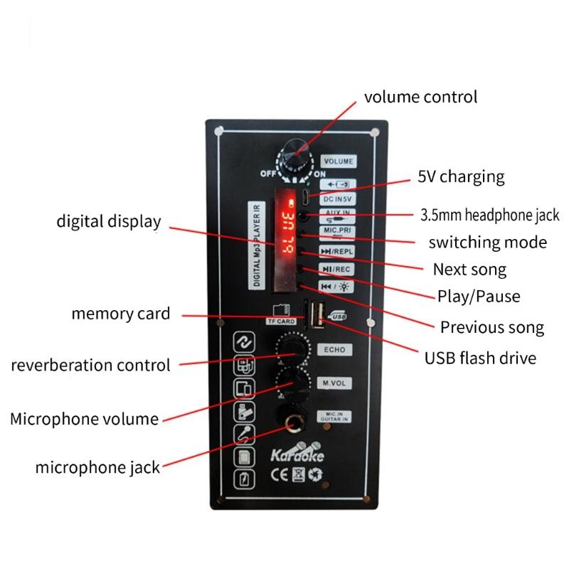 Audio Power Amplifier Board For Car, Square Dance Audio Bluetooth-compatible Speaker 3.7V-Lithium Battery Rechargeable
