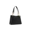 Michael Kors Logo Solid Color Leather Hand Shoulder Bag Women's Black