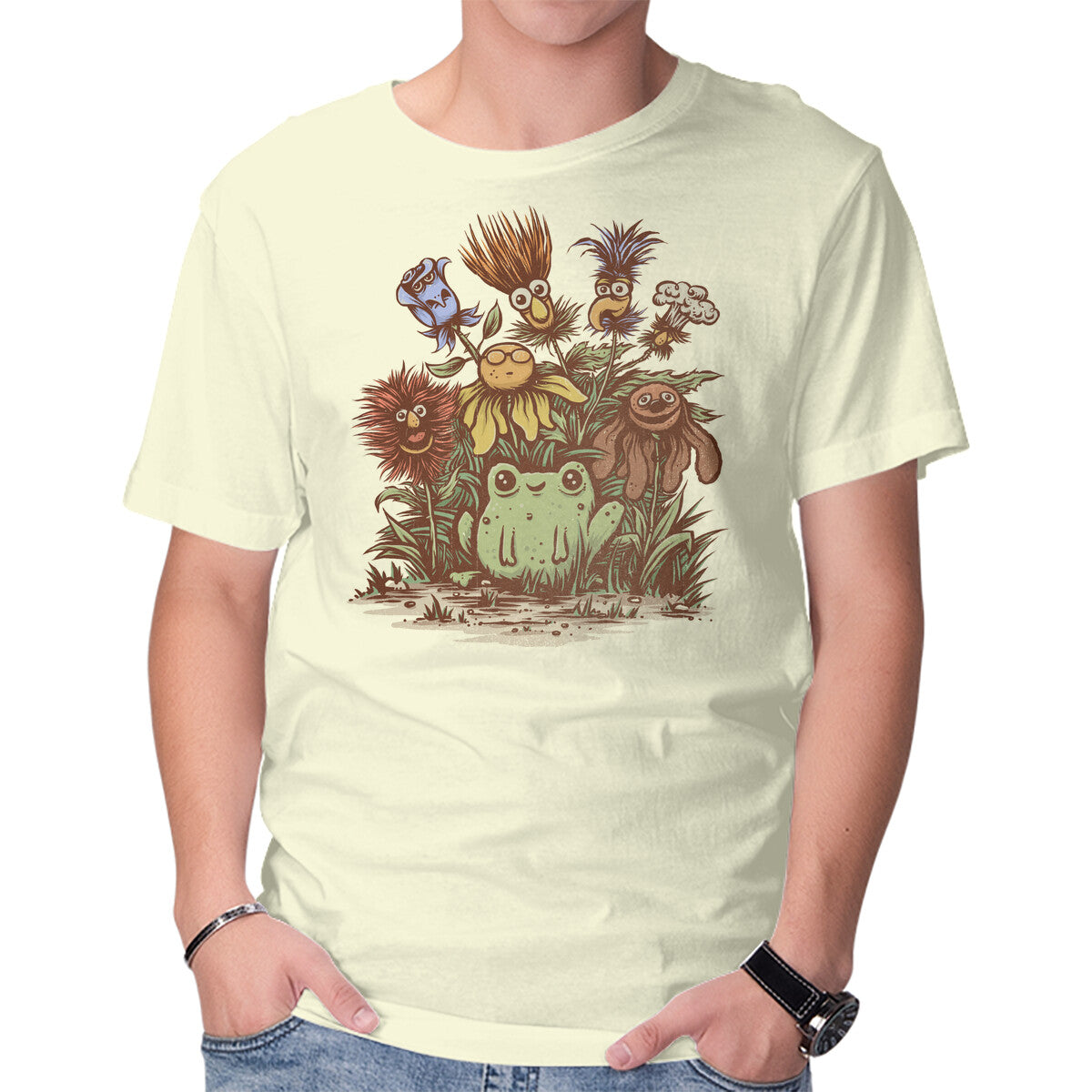 Unisex Crew Neck T-Shirt April Showers Bring Strange Flowers Graphic Short Sleeve Casual Tee S