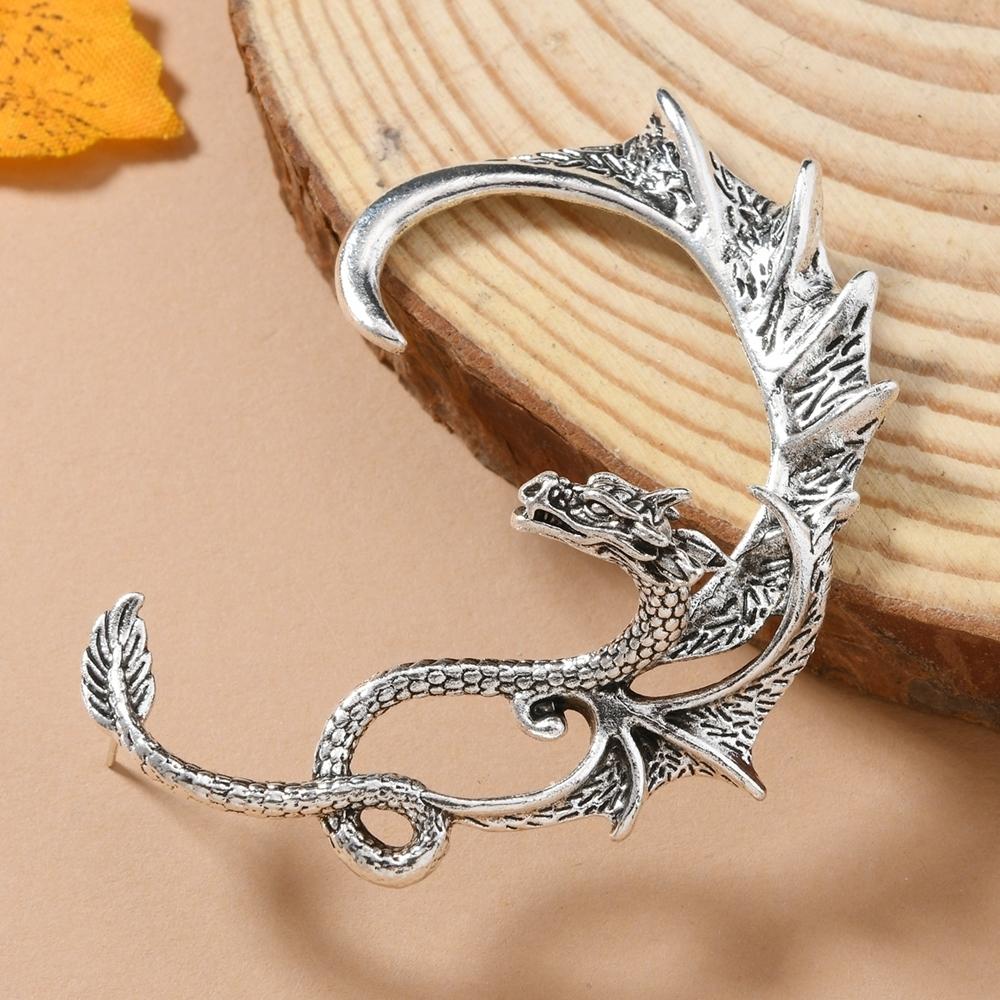 Gothic Punk Dragon Shape Earrings 2024 Trend New Design Vintage Alloy Flying Dragon Ear Cuffs For Women Party Accessories