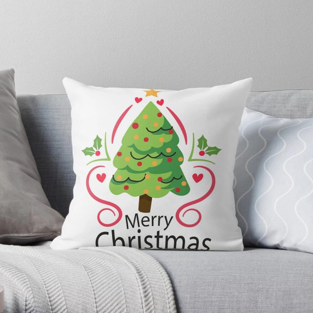 Merry Christmas Decoration Home Pillowcase Cushion Cover Autumn 45X45Cm Living Room Sofa Bed Pillowcase