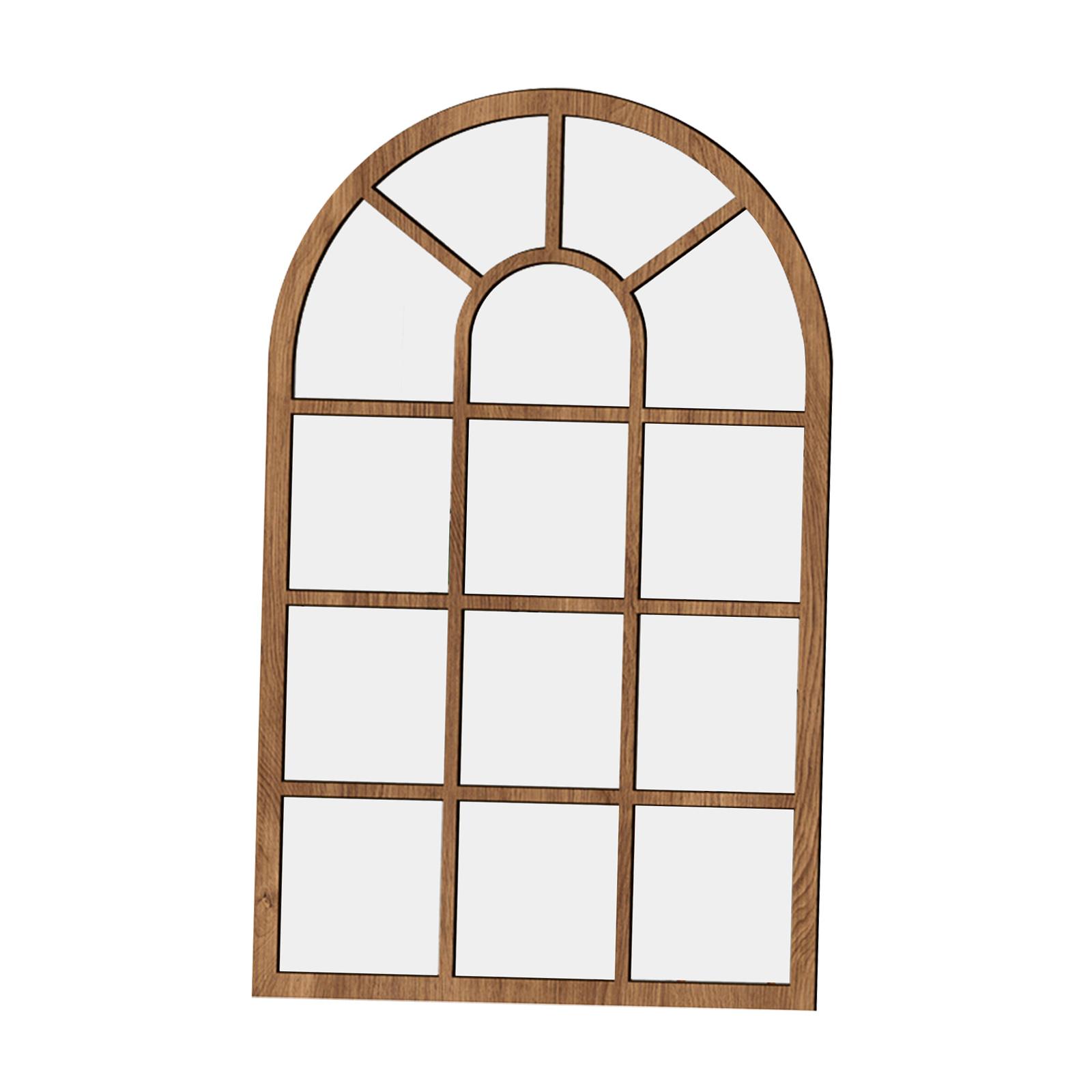 

Arched Window Wall Mirror Decorative Mirror Rustic Windowpane Arch Mirror Wall Decor for Entryway Vanity Bathroom Home Decor
