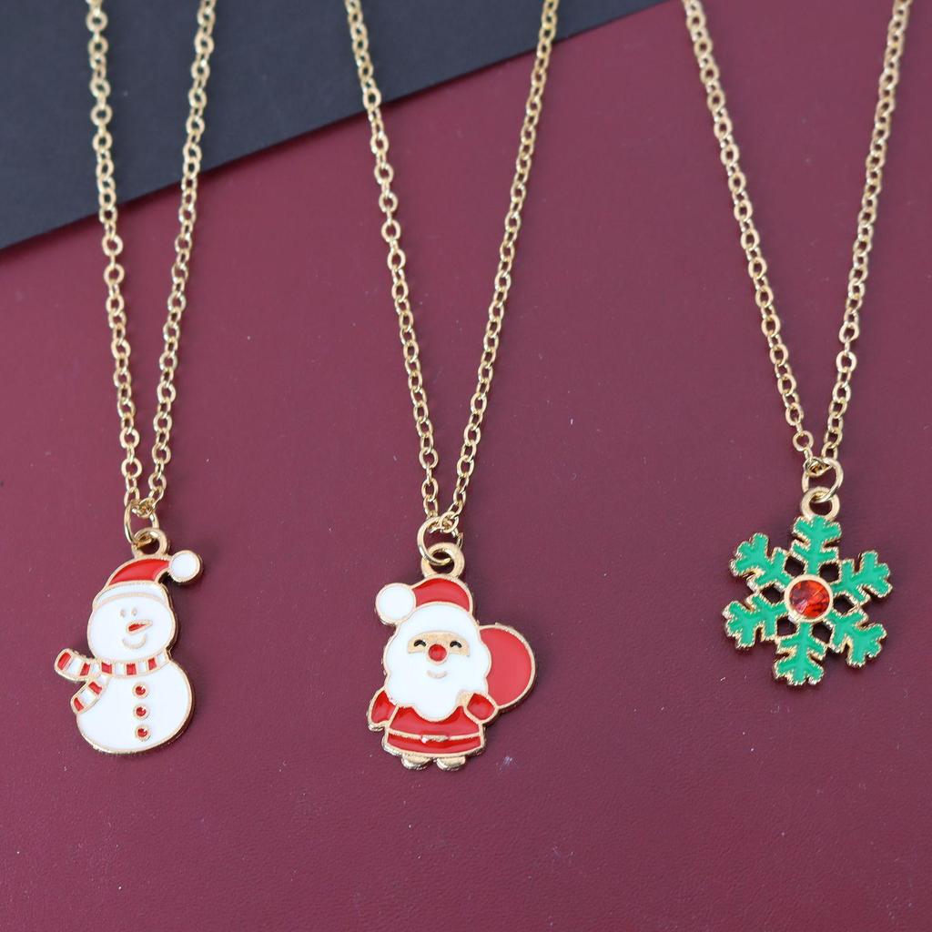 Christmas Tree Elk Enamel Drip Ornaments: DIY Metal Necklace Pendants