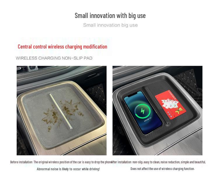 Aion VPLUS 23-24 Încărcător Wireless Consola Centrală Pad Siliconic: Depozitare interioară auto antiderapantă.