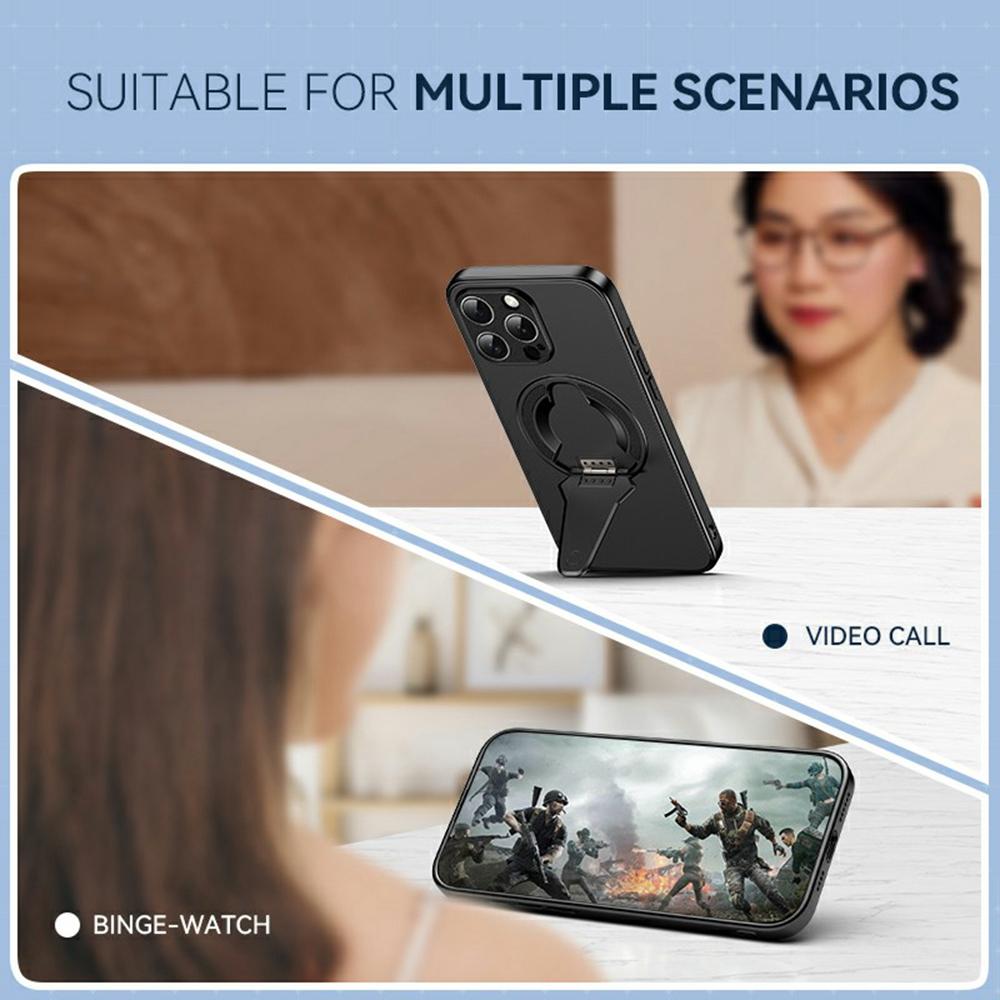 For iPhone 16 Pro Max Case Compatible with MagSafe Hidden Kickstand Skin-Feel Matte PC TPU Phone Back Cover