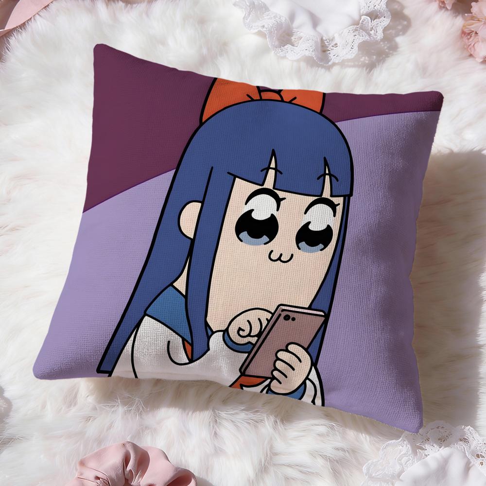 Cute Anime Pop Team Epic Cushion Cover Premium Comfort Reversible Pillow Cove -Two in One Design for Any Room & Car Interior