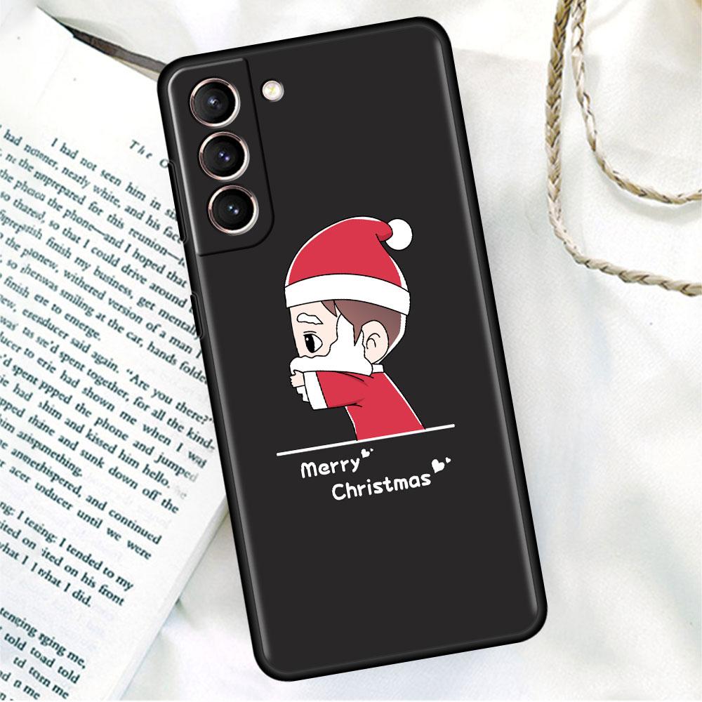 

Черный мягкий чехол для телефона Samsung Galaxy S22 S21 S20 Ultra FE S9 S8 S10 Plus Note 20 10 9 Fundas Cover Счастливого Рождества зимой Samsung Note 9