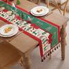 Tassel Christmas Table Runner Washable Xmas Decor for Tabletop Party Kitchen